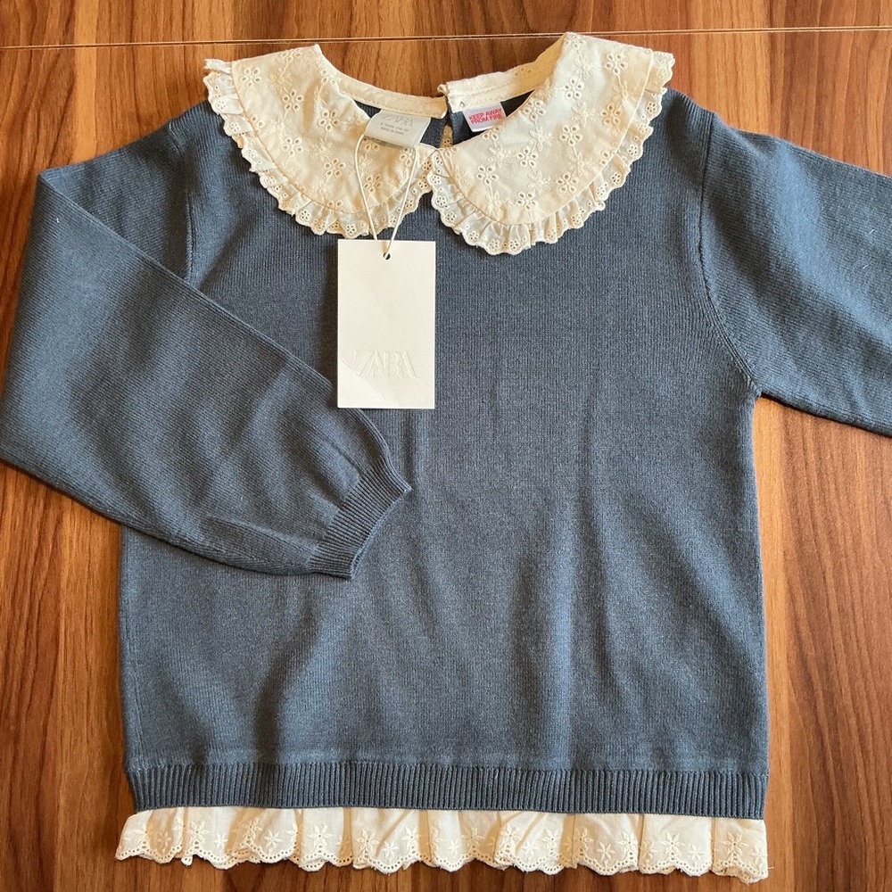 NWT Zara 6Y Embroidered Lace Knit Set - Picture 2 of 6